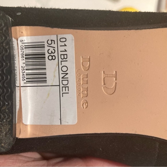 DUNE LONDON Sz 38 Suede and Rhinestone Pointy Ballet Slip On Flats - Picture 10 of 12